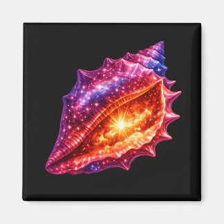 Cosmische sterrenstelsel schelp sterren nautical o magneet