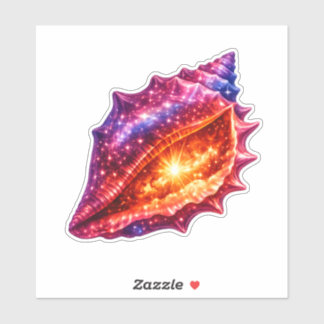 Cosmische sterrenstelsel schelp sterren nautical o sticker
