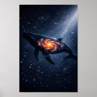 Cosmische Walvis Melkweg Muur Kunst Poster