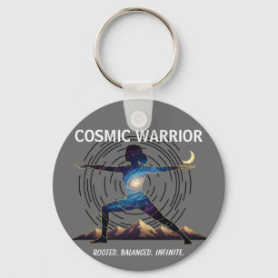Cosmische Yoga Krijger Galaxy Lichaamshouding Sleutelhanger