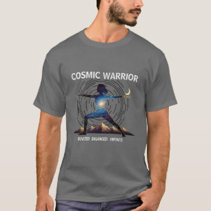 Cosmische Yoga Krijger Galaxy Lichaamshouding T-shirt