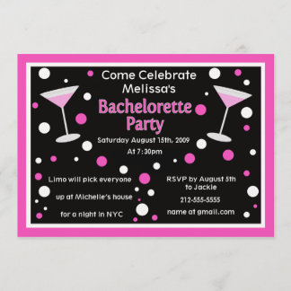 Cosmo Bachelorette Invite Kaart