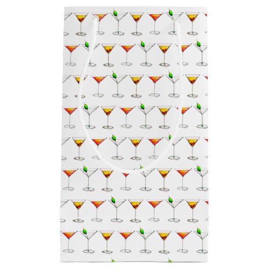 Cosmo Martini Manhattan Cocktail Mixed Drink Bag Klein Cadeauzakje (Voorkant)