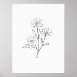 Cosmo Potcil Tekening Kunst Afdrukken Poster