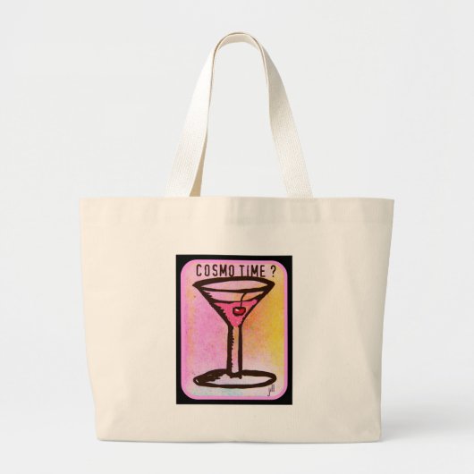 COSMO TIME PINK MARTINI PRINT GROTE TOTE BAG (Voorkant)