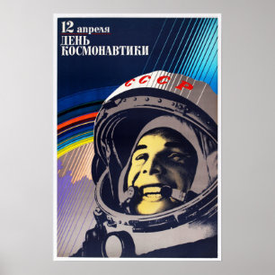Cosmonaut Day YURI GAGARIN Sovjet-ruimteprogramma Poster