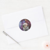 Cosmonautkat Ronde Sticker (Envelop)