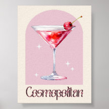 Cosmopolitan Art Print | Bar Decor Cocktail Poster