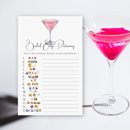 Cosmopolitan Bridal shower emoji pictionary