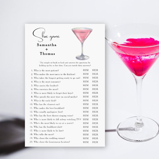 Cosmopolitan cocktail Bridal shower Shoe game