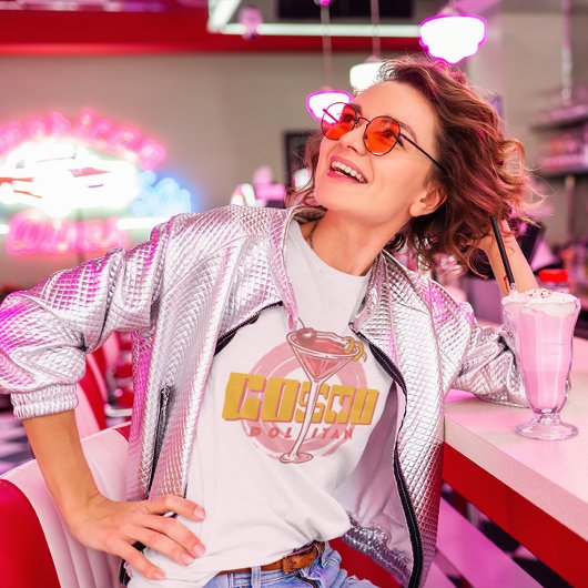Cosmopolitan Cocktail Cosmo Summer Party Retro T-shirt