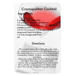 Cosmopolitan Cocktail Drink Receptenmagneet Magneet
