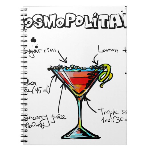 Cosmopolitan Cocktail Recipe Notitieboek (Voorkant)