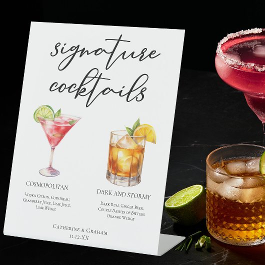 Cosmopolitan Dark Stormy Signature Cocktails Menu Reclamebord Met Voetstuk