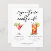 Cosmopolitan Long Island Signature Cocktails Menu (Voorkant / Achterkant)