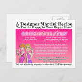Cosmopolitan Martini Recept Briefkaart (Voorkant / Achterkant)