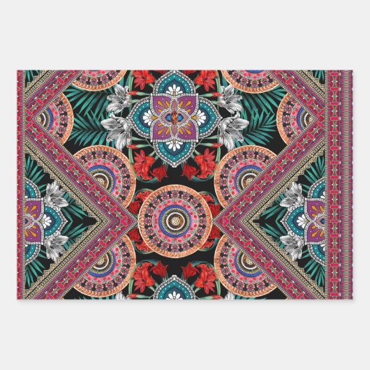 Cosmopolitan  Retro Patroon Inpakpapier Vel (Voorkant)