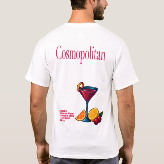 Cosmopolitan T-Shirt – Chic Pink Martini Cocktail (Achterkant)