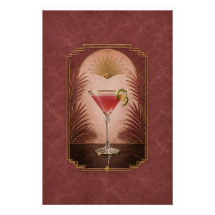 Cosmopolitische Art Deco Poster   Bar Kunst Perfect Poster