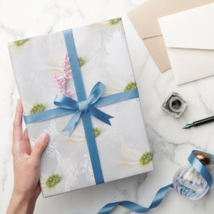 Cosmos bloem op Witte Trouw Elegantie Cadeaupapier