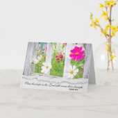 Cosmos Fleur Dans La Clôture Bible Verse Carte (Fleur jaune)