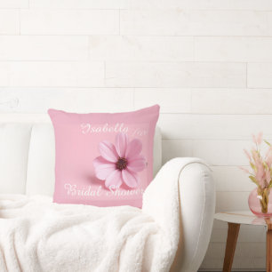 Cosmos Floral Rose Pâle Coussin de Mariage Sur Mes