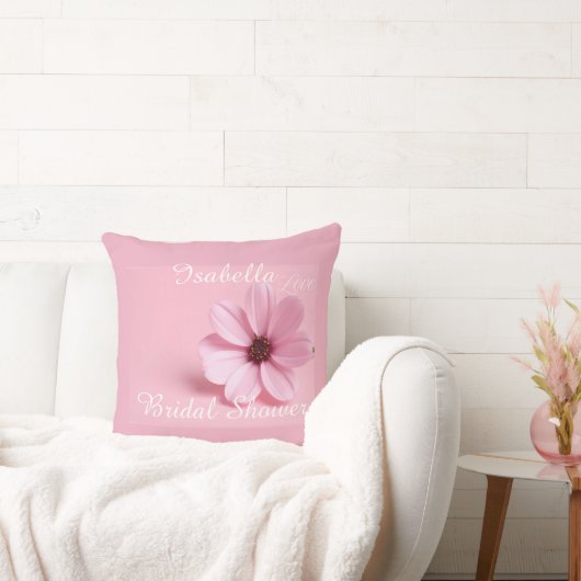 Cosmos Floral Rose Pâle Coussin de Mariage Sur Mes (Canapé)