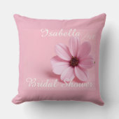 Cosmos Floral Rose Pâle Coussin de Mariage Sur Mes (Recto)