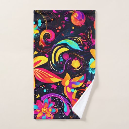 Cosmos floraux psychédéliques (Serviette à main)