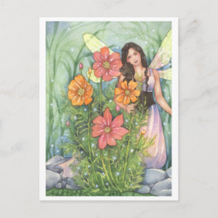 Cosmos Flower Fairy Fantasy Art Briefkaart
