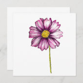 Cosmos Flower Notitiekaartje (Voorkant / Achterkant)