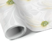 Cosmos flower op White Wedding Elegance Cadeaupapier (Rol Hoek)