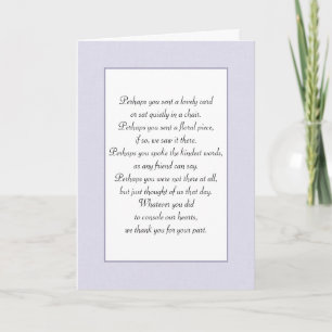 Cosmos Flower Sympathy Bedankt van familie Kaart