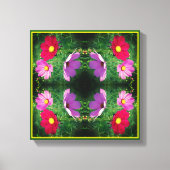 Cosmos Flower Trio Abstract Canvas Afdruk (Voorkant)