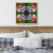 Cosmos Flower Trio Abstract Canvas Afdruk (Insitu (Slaapkamer))