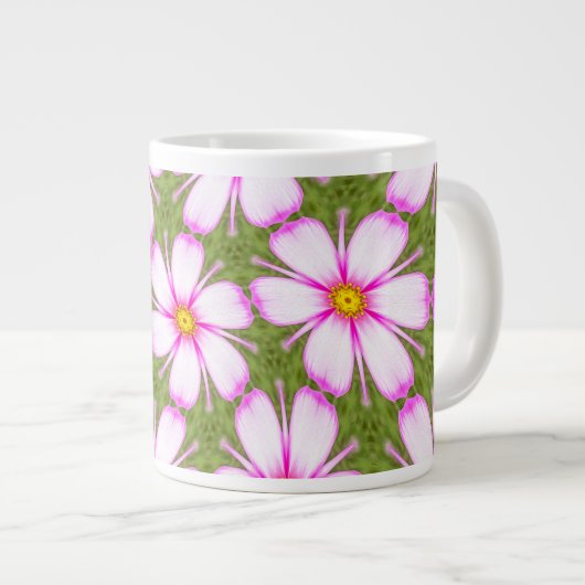 Cosmos Flowers Pattern Extra Grote Beker (Voorkant rechts)