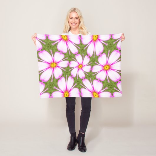 Cosmos Flowers Pattern Fleece Deken (In situ)