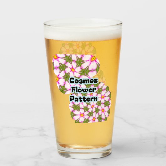 Cosmos Flowers Pattern Glas (Voorkant gevuld)