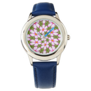 Cosmos Flowers Pattern Horloge