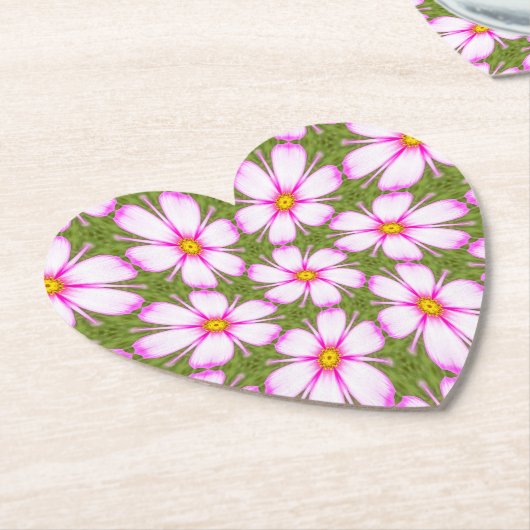 Cosmos Flowers Pattern Kartonnen Onderzetters (Gekanteld)