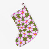 Cosmos Flowers Pattern Kleine Kerstsok (Achterkant (Hangend))