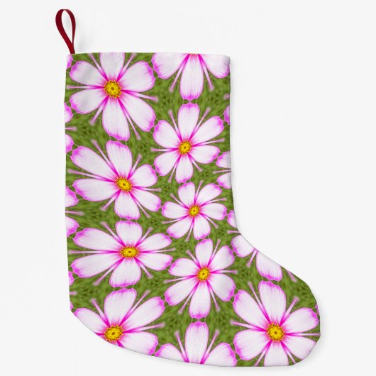 Cosmos Flowers Pattern Kleine Kerstsok (Voorkant)