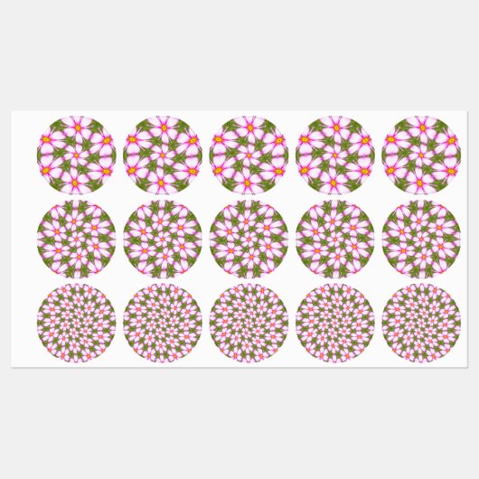 Cosmos Flowers Pattern Labels (Vel)
