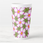 Cosmos Flowers Pattern Latte Mok (Voorkant)