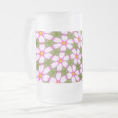 Cosmos Flowers Pattern Matglas Bierpul (Voorkant links)