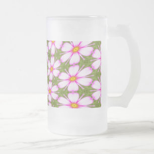 Cosmos Flowers Pattern Matglas Bierpul