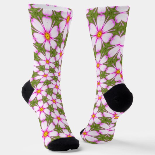 Cosmos Flowers Pattern Sokken (Gebogen)