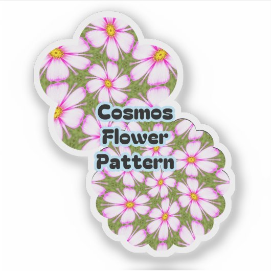 Cosmos Flowers Pattern Sticker (Voorkant)