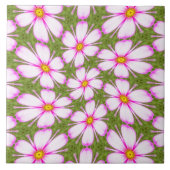 Cosmos Flowers Pattern Tegeltje (Voorkant)