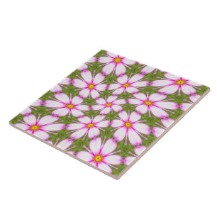Cosmos Flowers Pattern Tegeltje